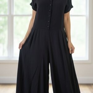 Women's Black Wide-Leg Jumpsuit